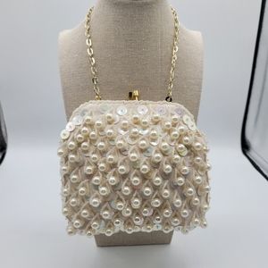 Vintage John Wind Pearl Beaded Bag - 1960s